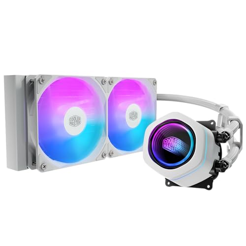Image of Cooler Master ML 240 Core Nex ARGB CPU Liquid Cooler White | Support LGA1851, LGA1700, AM5, AM4 Socket | Dual Chamber Pump | 240mm AIO | High Perfomance Fans | Infinity Mirror Design