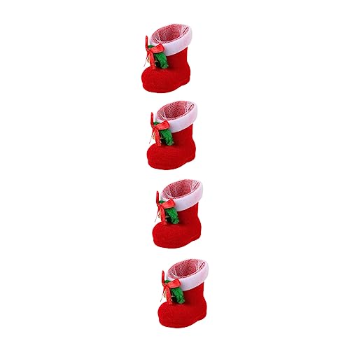 4pcs Christmas Boots Candy Holders Adorable Mini Decor for Boy Girl Holiday Party Bags Packaging for Festive Celebrations