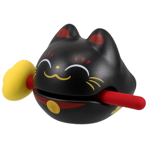 BESTOYARD 招?猫木魚 打楽器 おもちゃ 小型携帯用 パーカッション楽器 オフィスリラックス用 向け 音楽 かわいい猫形状 木製リズムブロック