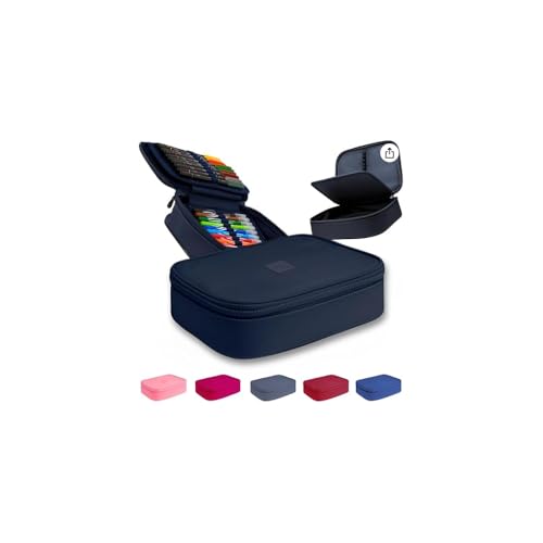 Estojo Quadrado Escolar Tie Dye em Poliéster, Azul, 26x16,5x6cm, com 13 Compartimentos para Lápis e Bolso de Tela