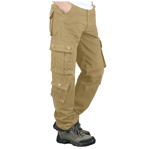 Pantalones De Trabajo Hombre Cargo Chinos Trabajo Pantalon Senderismo Tacticos Tallas Grandes Pantalones Multibolsillos Camuflaje Ropa Deportiva Hombre Ofertas De Amazon Caqui XL
