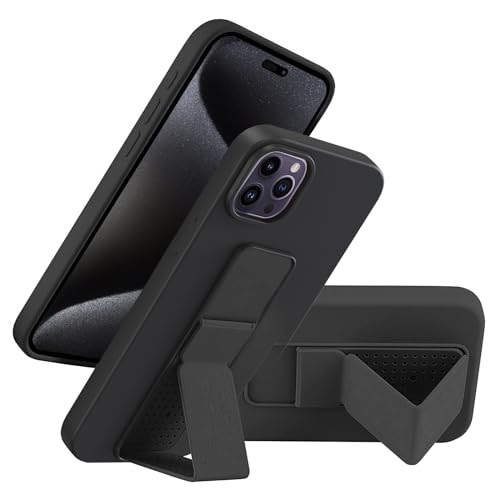 Coque iPhone 15 Pro Max silicone avec support pour regarder vos séries en mains libres