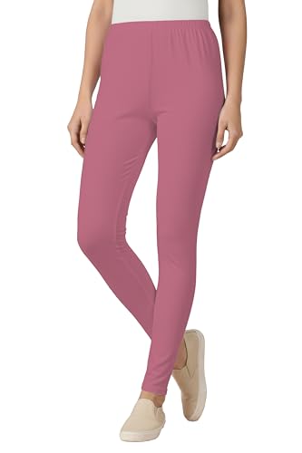 Image of Women's Cotton Lycra Ankle Length Leggings | Regular Rise, Soft 4 Way Stretch Fabric | Casual & Ethnic Wear