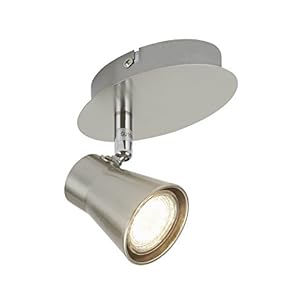 Briloner Leuchten 2914-012 plafonnier, Spots, Lampe Salon, Applique LED, orientable, Métal, GU10, 3 W, Matt Nickel, 13 x 7.5 x 12 cm