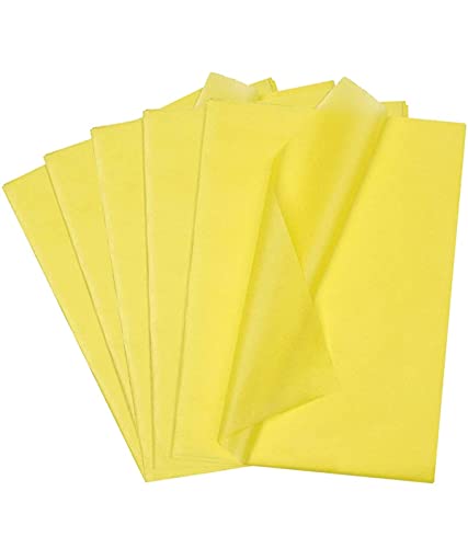 Lot de 20 feuilles de papier de soie Jaune 50 x 75 cm