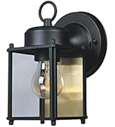 DESIGNERS FOUNTAIN Preston Outdoor Light Fixture, 8 Inch, Exterior Wall Mount Lantern Sconce, Cle...