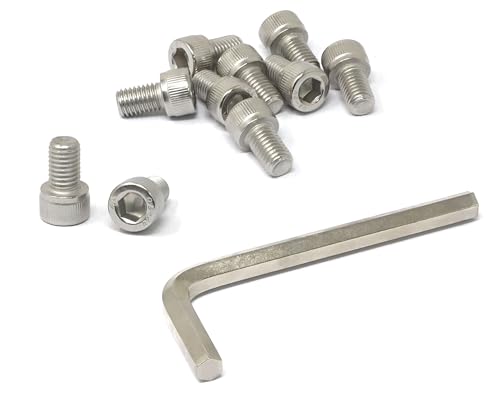 Image of iexcell 10 Pcs M10 x 16mm Thread Pitch 1.5 mm Stainless Steel 304 Hex Socket Head Cap Screws Bolts Kit
