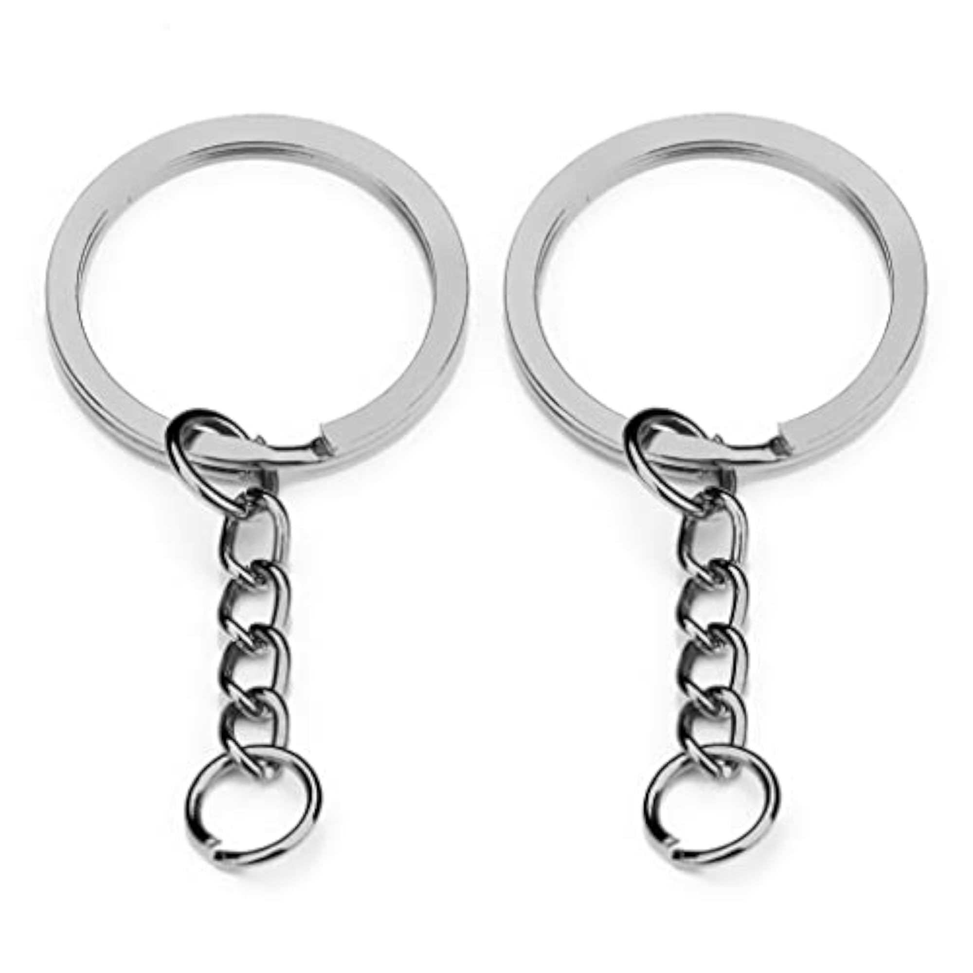 20x Split Key Chain Rings with Chain and Jump Rings