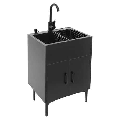 BQDRTMZ Laundry Sink with Cabinet Freestanding Utility Sink 20" Bathroom