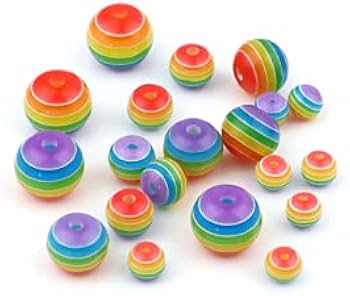 Amazon.co.jp: 100個 レインボーアクリルビーズ 丸玉 10mm 穴:2.3mm 虹