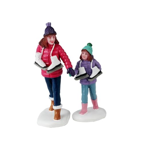 Lemax Skating Sisters Village - Set Di 2 Statuine In Resina, Altezza 7,2 Cm, Multicolore