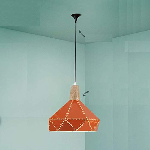 QGQ Lustre de maison créative élégant moderne, lustre unique en fer forgé salon décoration décoration lampe 30 × 28 cm orange lustre,Orange