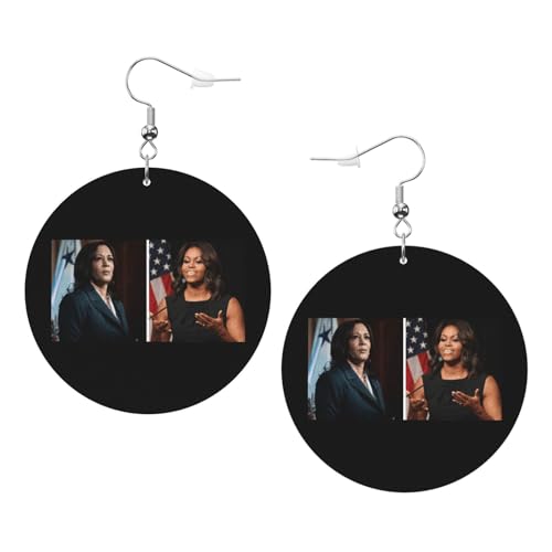 Kamala Harris and Michelle Obama for America Timeless Leather Hoop Earrings Classic Elegance