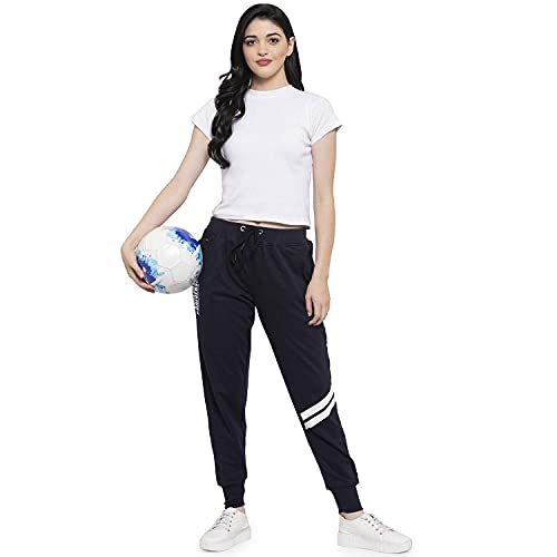 Image of UZARUS Women's Cotton Slim Fit Joggers Track Pants with 2 Zippered Pockets