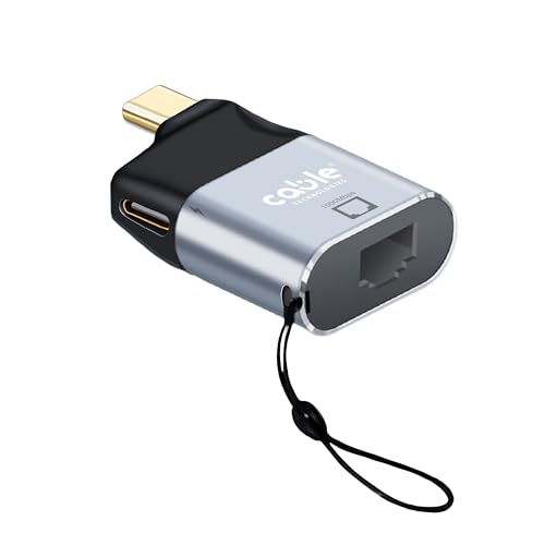 Adattatore da USB C maschio a LAN RJ45 femmina + porta USB C femmina 100W PD | Convertitore LAN in Alluminio compatibile con Thunderbolt 3/4, iPhone, Macbook, iPad, Samsung, PC Windows, Laptop, ec