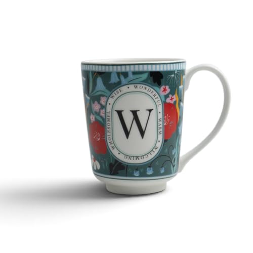 Image of Shay Alphabet Mug 300ml, Letter W Printed Coffee Mug for Girls, Boys, Friends | Ceramic Mug |Glossy Finish | Ceramic Coffee Cup | Porcelain | Microwave Safe (Alphabet Mug -W)