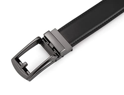 Image of Lingli Men's Belt,Ratchet Dress Belt with Automatic Buckle Brown /Black-Trim to Fit-35mm wide