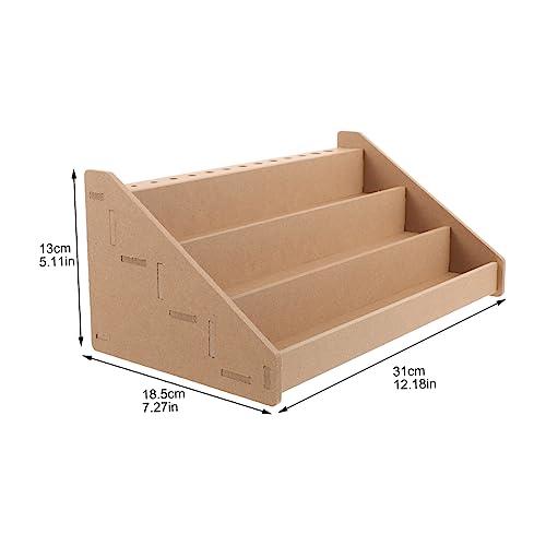 Image of Milisten Acrylic Paint Rack Organizer with Brush Holder and Ink Bottle Storage Multi-Layer Compact Craft Stand for Desktop Art Supplies 12.20X6.69X5.11 Inch Home Office