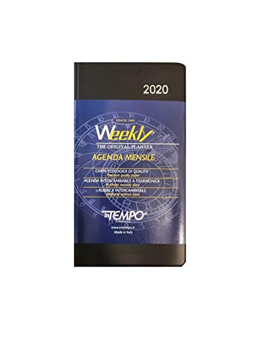 Agenda Tascabile Mensile 2020 a Fisarmonica Intempo Colore Nero 14x7 cm