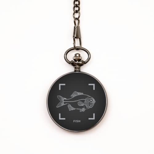 Amazing Fish - Animal Pocket Watch - Christmas, Birthday, Valentine, Father's Day - for Men, Women and Kids. Adjustable