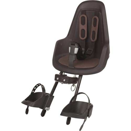 BOBIKE 8012000017   Silla Delantera y Trasera One Eco Mini para Bicicletas con Ruedas de 26” a 29” Apta para niños con Peso máximo de 15kg con Anclaje en el Tubo de dirección en Color Negro