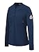 Bulwark Flame Resistant Long Sleeve Tagless Henley Shirt, Navy, X-Large