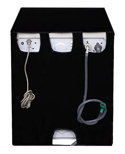 Image of Waterproof & Dustproof Front Loading Washing Machine Front Clear Cover Suitable for Normal IFB 6.5kg, 7 Kg, 7.5Kg & 8kG / 61X61X84cm Washing Machines (Grey) (5, Black)