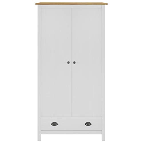 WooDlan Armario de 2 Puertas Madera Pino Blanco,89x50x170 cm