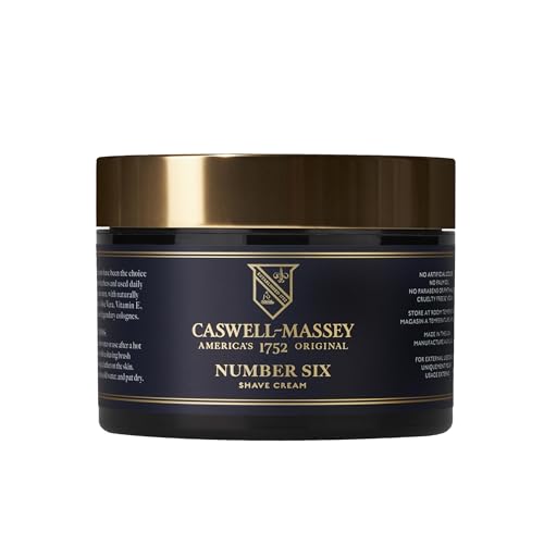 Image of Caswell-Massey Number Six Shave Cream, Natural Men's Shaving Cream for Smooth Beard Shaving, Soothing for Sensitive Skin, Made in USA, 8 Oz
