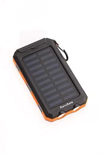 Solar Power Bank Portable Charger 50000Mah Battery Pack 2 Led 2 Usb Camping Solar Panels Waterproof Car Travel Outdoor External Backup Flashlight For All Cell Phones And Tablets (Orange) #TOP6