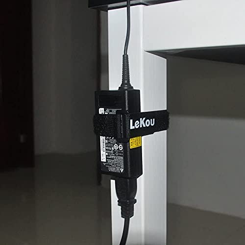 Lekou 12 Pack Adjustable Cable Strap Multipurpose Hook And Loop Cable Ties Wire Management-Black (1"*12" Multi-Color) #TOP5