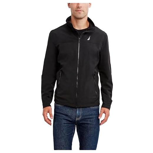 Nautica Men's Waterproof, Windproof, Golf, Hiking, Travel, Casual Wear Windbreaker Jacket, Onyx, XL