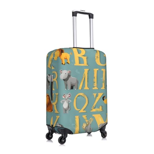Zoo Alphabet Animal Print Fashionable Suitcase Cover Personalized Luggage Protector for Travel and Business3
