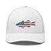 Gunner Gear Fishing Hat Bass Fish American Flag Embroidered Snapback Trucker White Hat