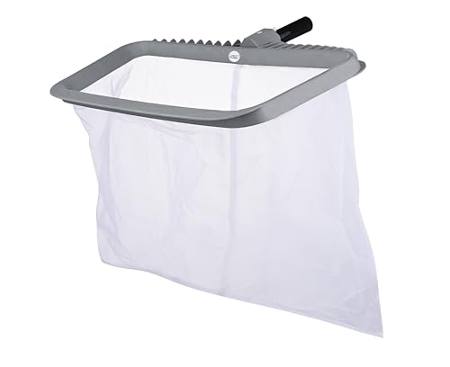 Image of POOLX Heavy Duty Plastic Leaf rake with Small wear Screen mesh Deep net for Pool Cleaning (Grey)