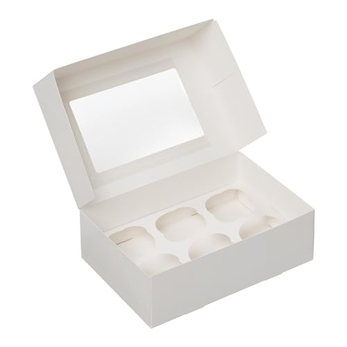 Tala 6 Hold Cupcake Box Perfect for Storage Transporting and Displaying Cupcakes Muffins and Other Individual Bakes White