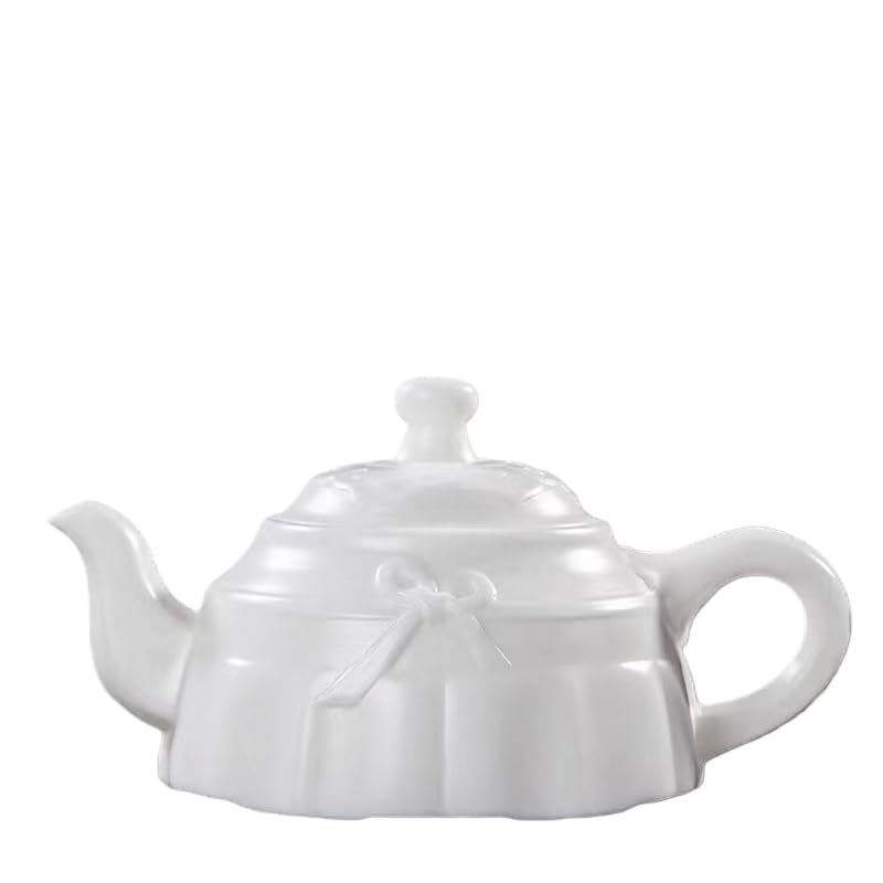 AXXPIV Yangzhi Jade White Porcelain Teapot, Single Xishi Kung Fu Teapot, Tea Cup, Office Teapot, Capacity 6.08oz, Height 2.75 inches, Width 3.38 inches, Safe Packaging (Ruyi PotRuyi Pot)