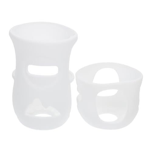 Beaupretty Funda para Biberón de Silicona Suave 120ml y 240ml, Protectora Reutilizable para Botellas Infantiles, Color Blanco, Adecuado para Bebés y Protección contra Golpes