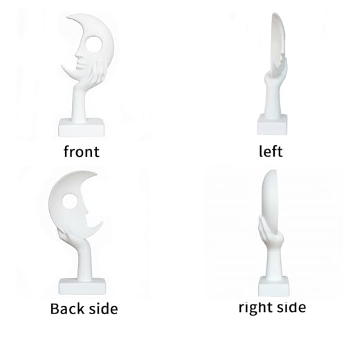 Escultura Abstracta Cara Blanca, Decoración Moderna miniatura 4