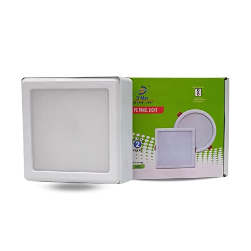 Image of D'Mak 15 Watt Square PC LED Surface Panel Ceiling Light, Poly Carbonate Powder Coated, Surface Mounted LED Light, Energy Saving Lights for Living Room, Bedroom and Hall (3IN1 (WH,WW,NWH), 10)