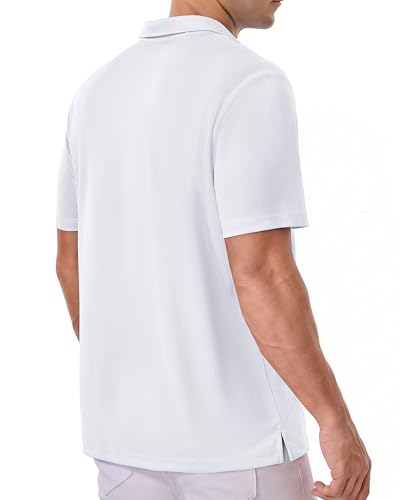 Polo para hombre para golf, tela premium, mangas cortas, transpirable, diseño sólido, verano, abertura lateral, con soporte para gafas miniatura 4