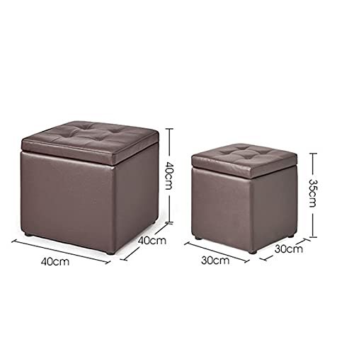 Repose-pieds ottoman en polyuréthane noble avec assise en mousse élastique et coffre de rangement - 4