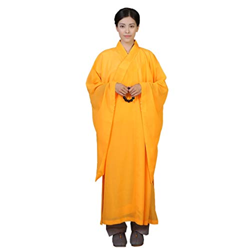 DGXIN Unisex Monk Kungfu Robe Lay Buddhist Summer Long Gown