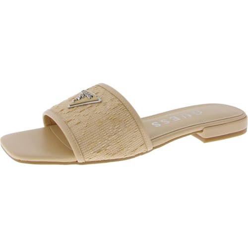 Guess Women's TAMSEY Sandal, Natural 111, 8