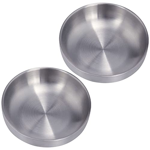 Mifyca Cat Bowls 304 Stainless Steel Shallow Cat Food And Water Bowl Whisker Relief Durable Metal Feeding Dish Set For Small Pets Kittens Puppies Food Dishes - 2 Pack #TOP4