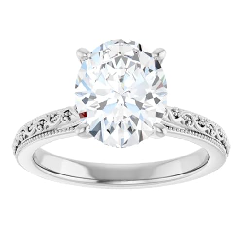 Oval Cut Lab Diamond Engagement Ring 4 Carats3