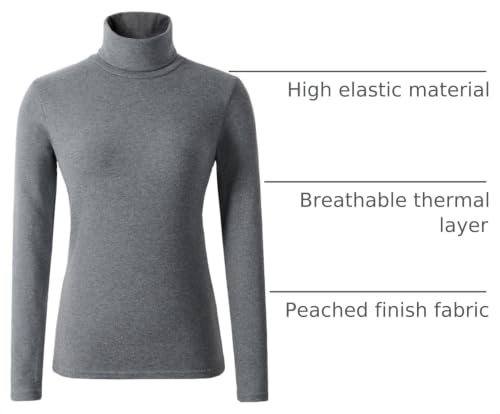 Image of Women's Soft Cotton Turtleneck Top Basic Pullover Sweater