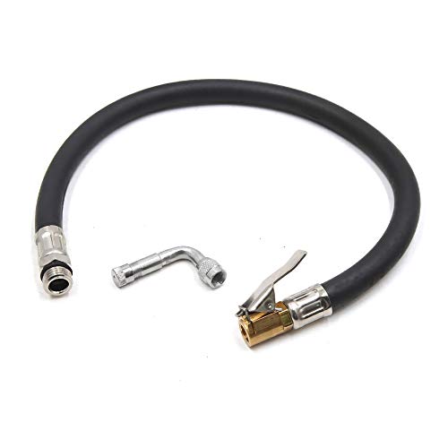 sourcing map 37cm Klipp Auto Luft Reifen Rohr mit Silber Ton 90 Grad Ventilverlängerung