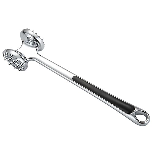 Cabilock 1Pc Dual Sided Zinc Alloy Meat Mallet Ergonomic Tenderiser Hammer for Tenderizing Kitchen Tool for Steak Chicken and Pork