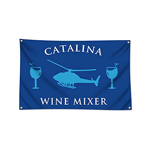 Catalina Wine Mixer Flag 3x5 Feet Banner, Man Cave Wall Flag with Four Brass Grommets for College Dorm Room Decor,Tailgates,Parties,Gift